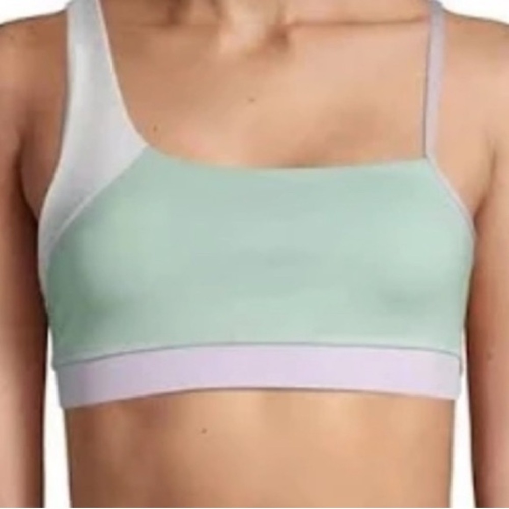 Kate Spade Colorblock Sports Bra in Mint, Lavender & White - Size Small